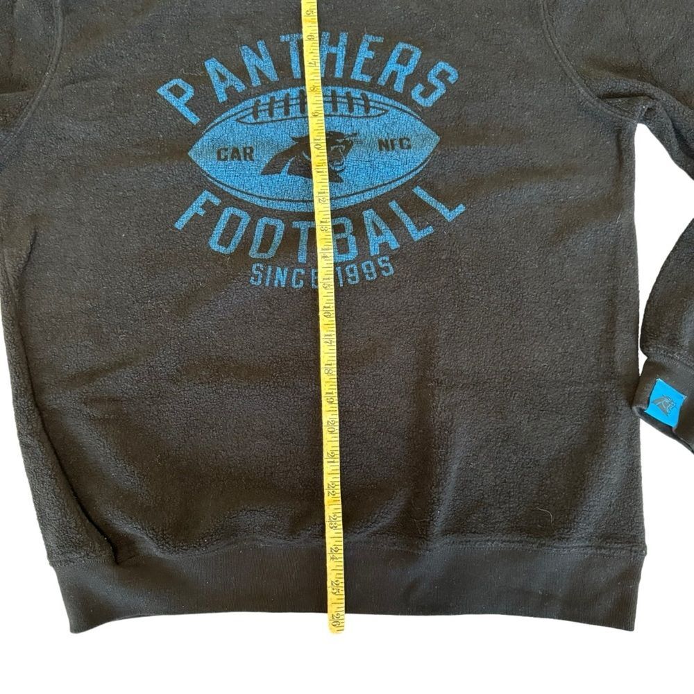 NFL Team Apparel Black Blue Carolina Panthers NFL Football Sweatshirt Size Large - Picture 10 of 10